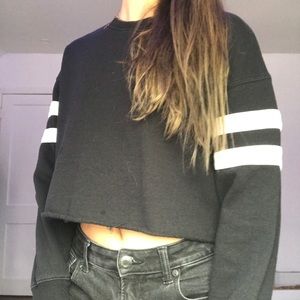 black cropped sweatshirt